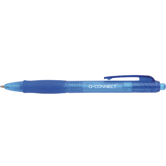 Q Connect Retractable Ball Pen Blue Pack Of 10 - Vow