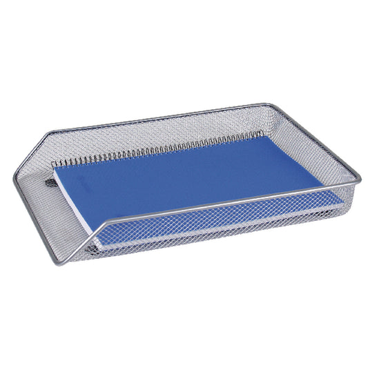 Qconnect Mesh A4 Letter Tray Silver - Qconnect