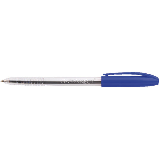 Q CONNECT STICK BALL POINT MED NIB BLUE Pack Of 20 - Vow
