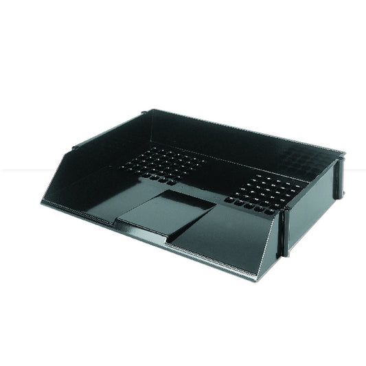 Q Connect Wide Entry Letter Tray Black - Vow