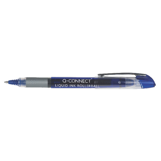 Q CONNECT ROLLERBALL LIQUID INK 0.5 BLU Pack Of 10 - Vow