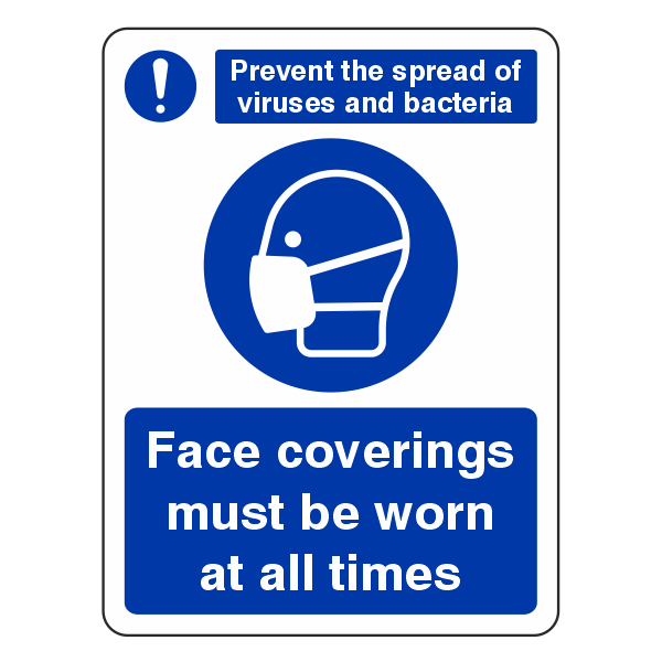 Face Coverings Must Be Worn Sign – Medisave UK