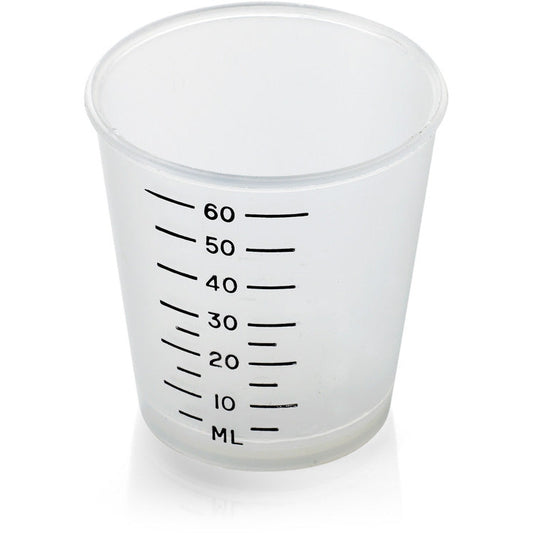 Medicine measure, black line graduations for easy reading 60ml - x1000 - Bunzl Catering Supplies