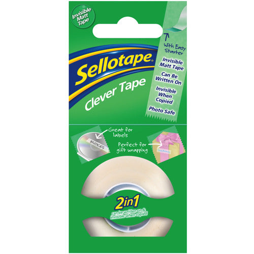 Sellotape Clever Tape 18mmx25m 1444600 pack of 8 - Sellotape