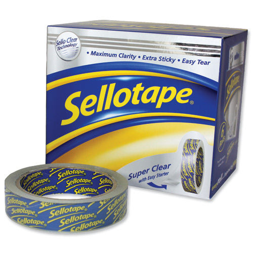 Sellotape Super Clear 24mm x50m 1569087 pack of 6 – Medisave UK