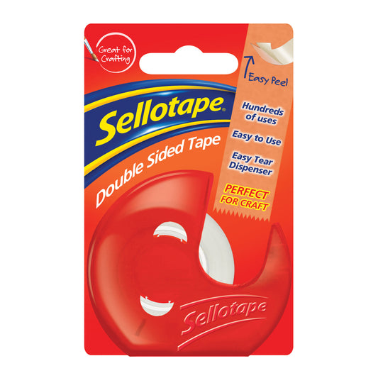 Sellotape Double Sided Tape & Dispenser 15mm x5m - Sellotape