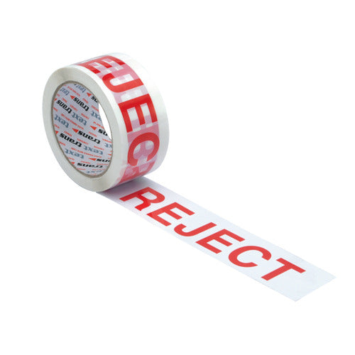 Printed Tape Reject 48mm White/Red pack of 6 - Spicers