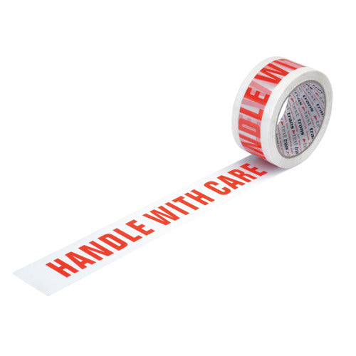 Tape Handle With Care Pp Wh/Red 50m Pack Of 6 - Vow