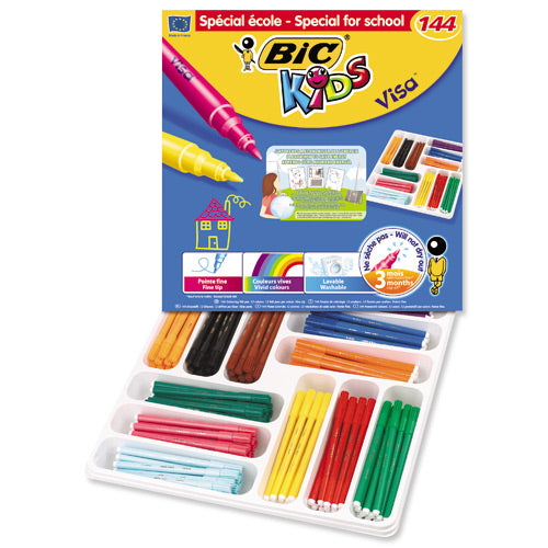 BIC KIDS Visa Felt Tip Assorted (144) 880504 - Bic