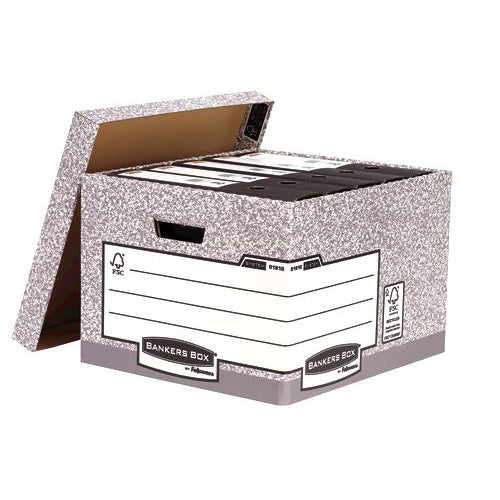 Bankers Box Storage Box Large Grey 01810-FF Pack of 10 - Fellowes