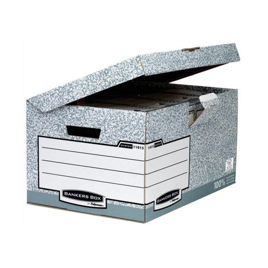 Bankers Box Fliptop Storage Box Grey 01815 Pack of 10 - Fellowes