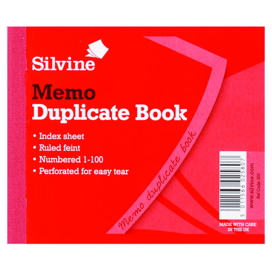 Silvine Duplicate Book 102x127 Memo 603 pack of 12 - Silvine