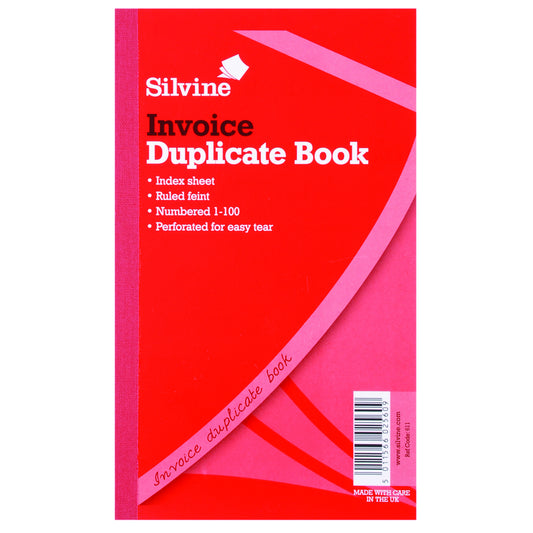 Silvine Duplicate Book 210x127 Invoice 611 pack of 6 - Silvine