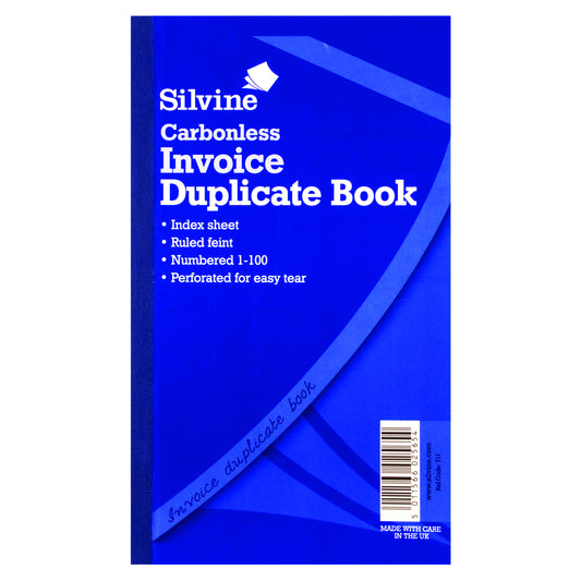 Silvine Duplicate Book NCR 210x127 Invoice 711 pack of 6 - Silvine
