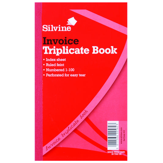 Silvine Triplicate Book 210x127 Invoice 619 pack of 6 - Silvine