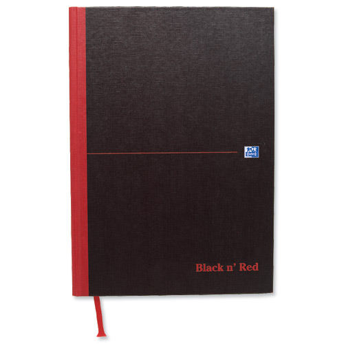 Black n Red Casebound Notebook A5 192 Page pack of 5