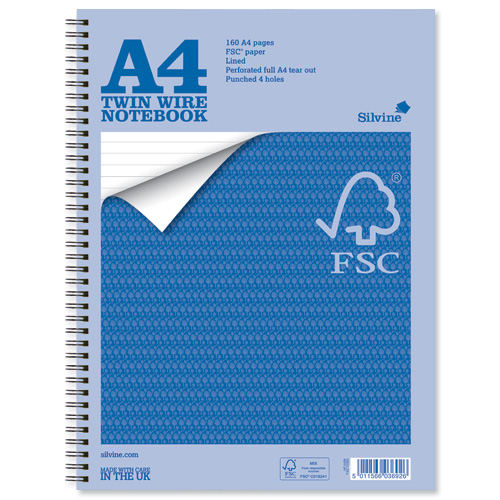Silvine Everyday A4 Twinwire Notebook Pack Of 5 - Silvine