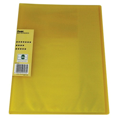 Pentel Recycled Display Book 30 Pocket Yellow DCF343G Pack of 10 - Pentel