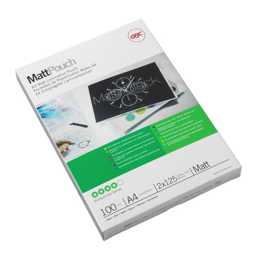 GBC Self-Adhesiveesive Pouches Matt A4 2x125 Mic (100) - GBC