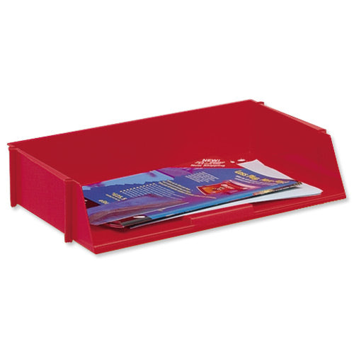Q Connect Wide Entry Letter Tray Red - Vow