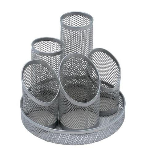 Qconnect Mesh Pen Pot Silver - Qconnect