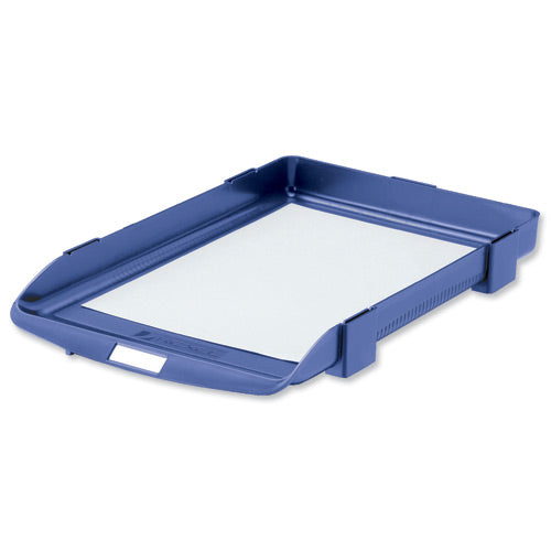 Rexel Agenda 35mm Letter Tray Blue 25201 - Rexel Crystalfile