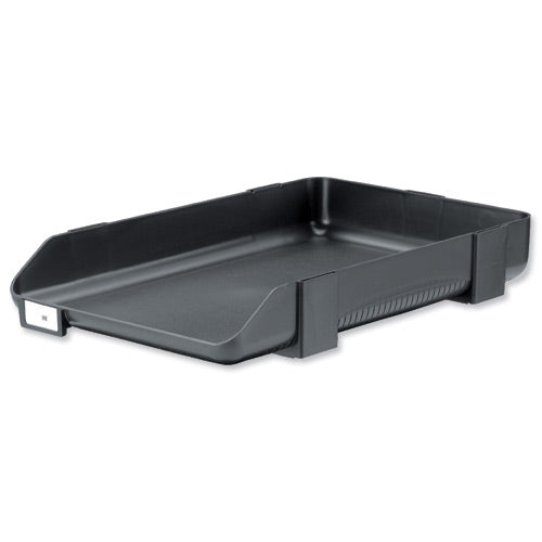 Rexel Agenda 55 Letter Tray Charcoal 25206 - Rexel Crystalfile