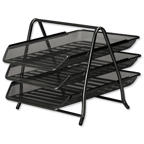 Qconnect 3 Tier Letter Tray Black - Qconnect