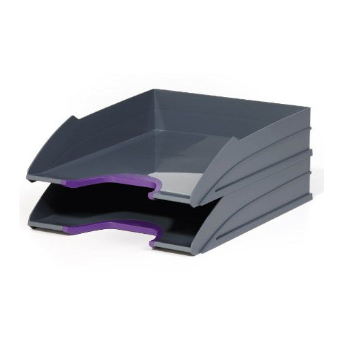 Durable Varicolor Duo Letter Tray Set Purp(2) - Durable