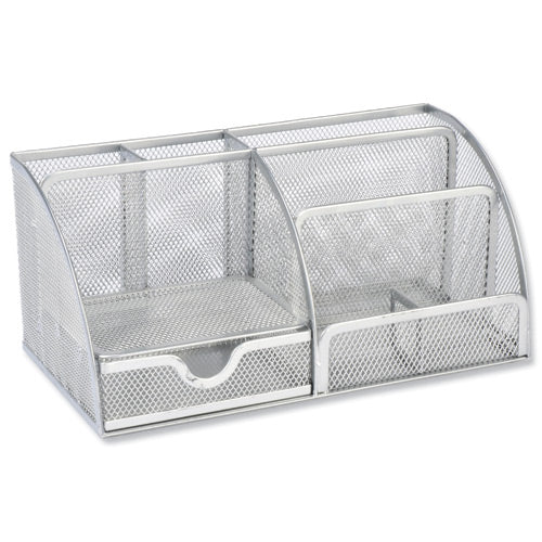 Select Wire Mesh Large Desk Organiser Silver - Selected