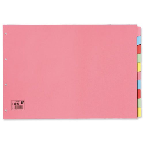 Select Subject Dividers A3 10 Part Multi-Coloured - Selected