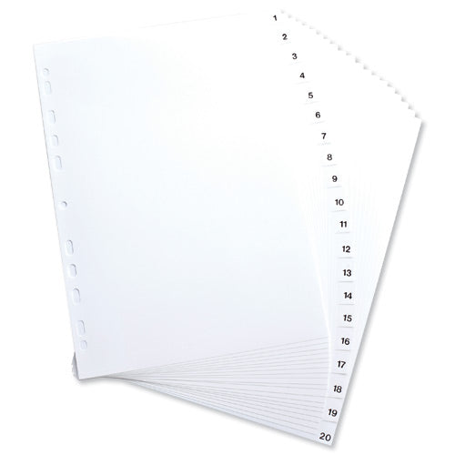 Elba Polypropylene Index 1-20 A4 White 100204786 - Elba