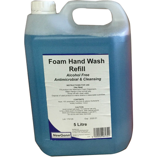 NewGenn Foam Hand Wash 5ltr Bottle - Blue Coloured - NewGenn