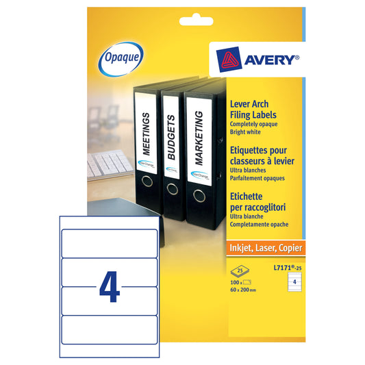 Avery Lever Arch Lab 200x60 (100) L7171 - Avery