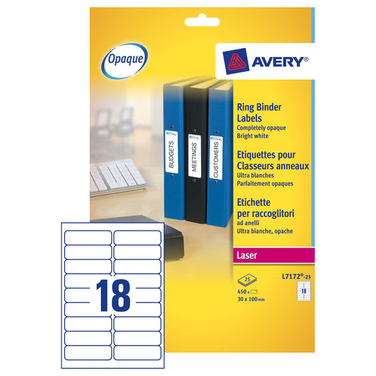Avery Laser Ringbinder Label 100x30 (25) L7172 - Avery
