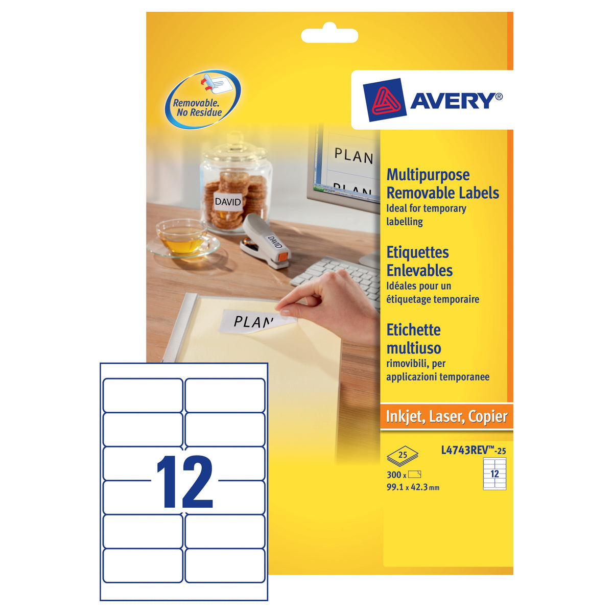 Avery Removable Label 99.1x42.3 (25) L4743REV – Medisave UK