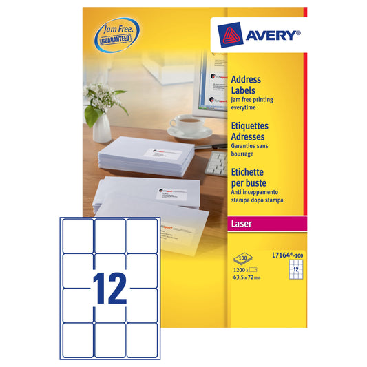 Avery Lsr Lbl Wht Pk100 L7164-100 - Avery