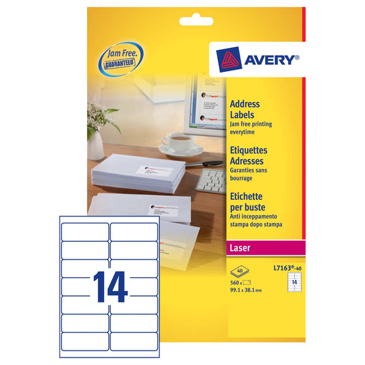Avery Lsr Lbl Wht P40 L7163-40 - Avery