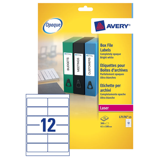 Avery Laser Box File Label (25) L7176-25 - Avery