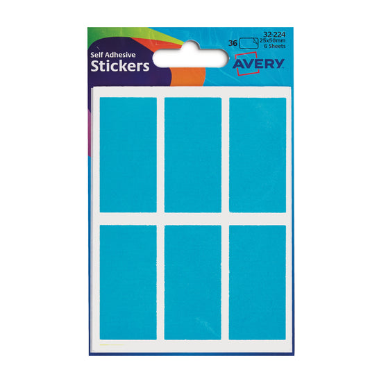 Avery Rectangular Label 50x25 Blu (36) 32-224 Pack of 10 - Avery