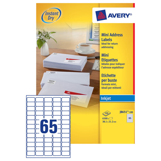 Avery Ijet Lbl 38.1x21.2 Pk25 J8651 - Avery