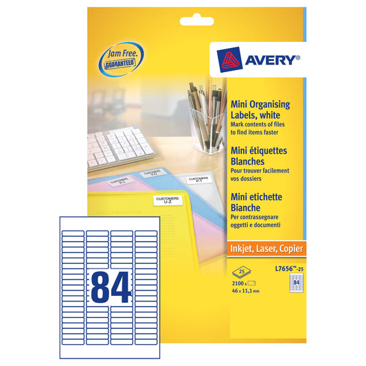 Avery Laser Label 46.0x11.1 (25) L7656 - Avery