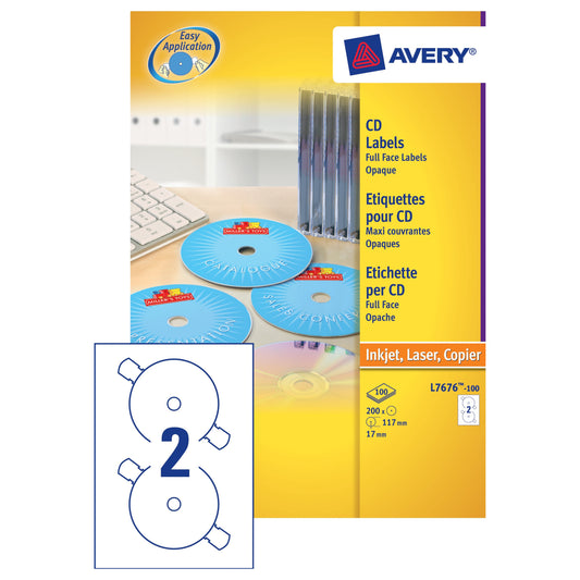 Avery Full Face CD Labels (100) L7676 - Avery