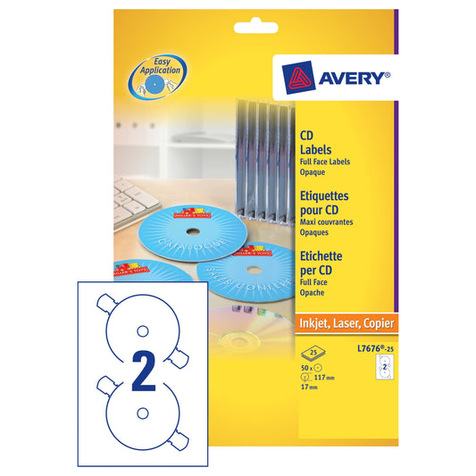 Avery Cd Dvd Lbl Face Pk25 L7676 - Avery