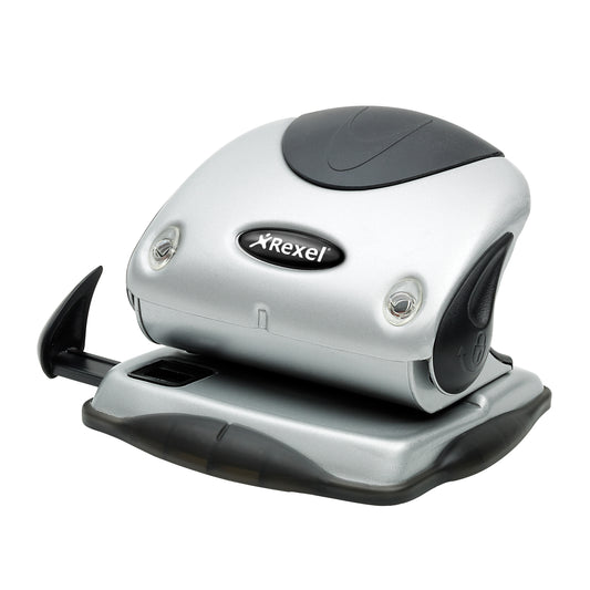 Rexel P225 Premium Punch Silver/Black 2100743 - Rexel Crystalfile