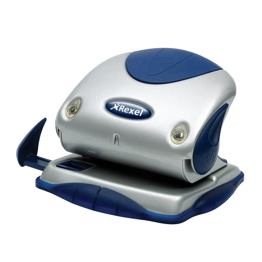 Rexel P240 Premium Punch Silver/Blue 2100749 - Rexel Crystalfile
