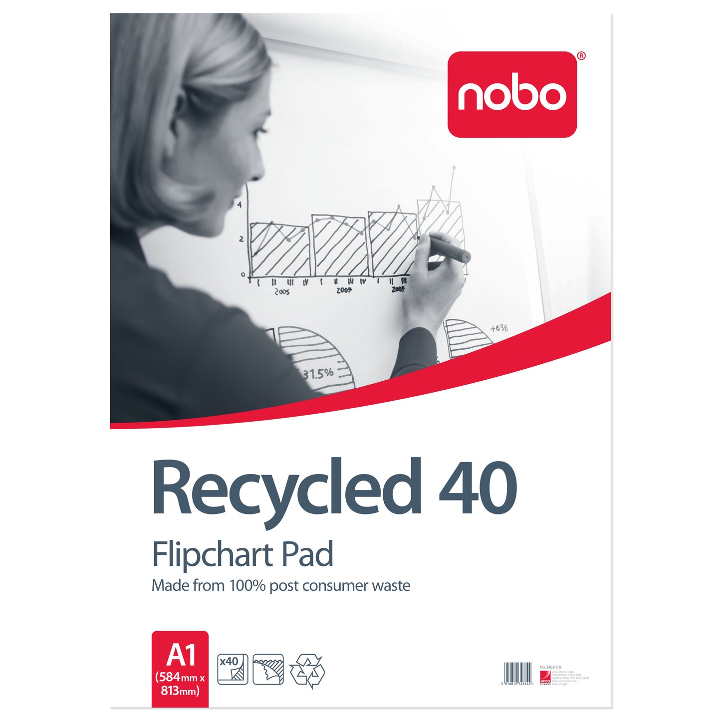 Bioffice A1 Flipchart Pad 40sheets 55gsm Pack Of 5