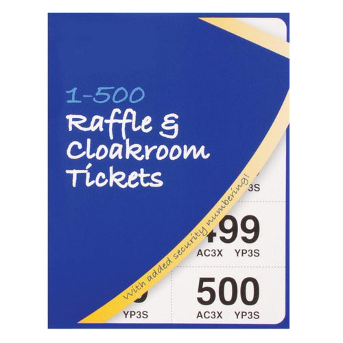 Cloakroom Raffle Ticket 1-500 Pack Of 12 - Vow