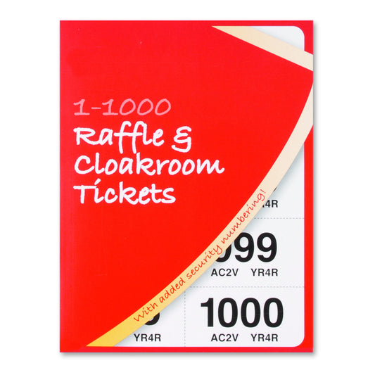 Cloakroom Raffle Ticket 1-1000 Pack Of 6 - Vow