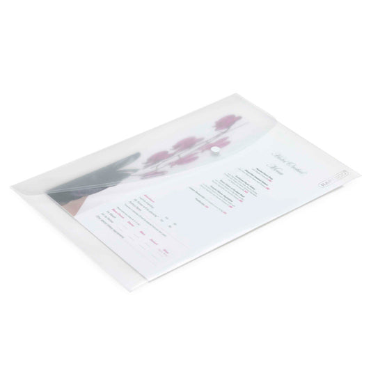 Rapesco Popper Wallet Foolscap Pastel Clear 0695 pack of 5 - Rapesco